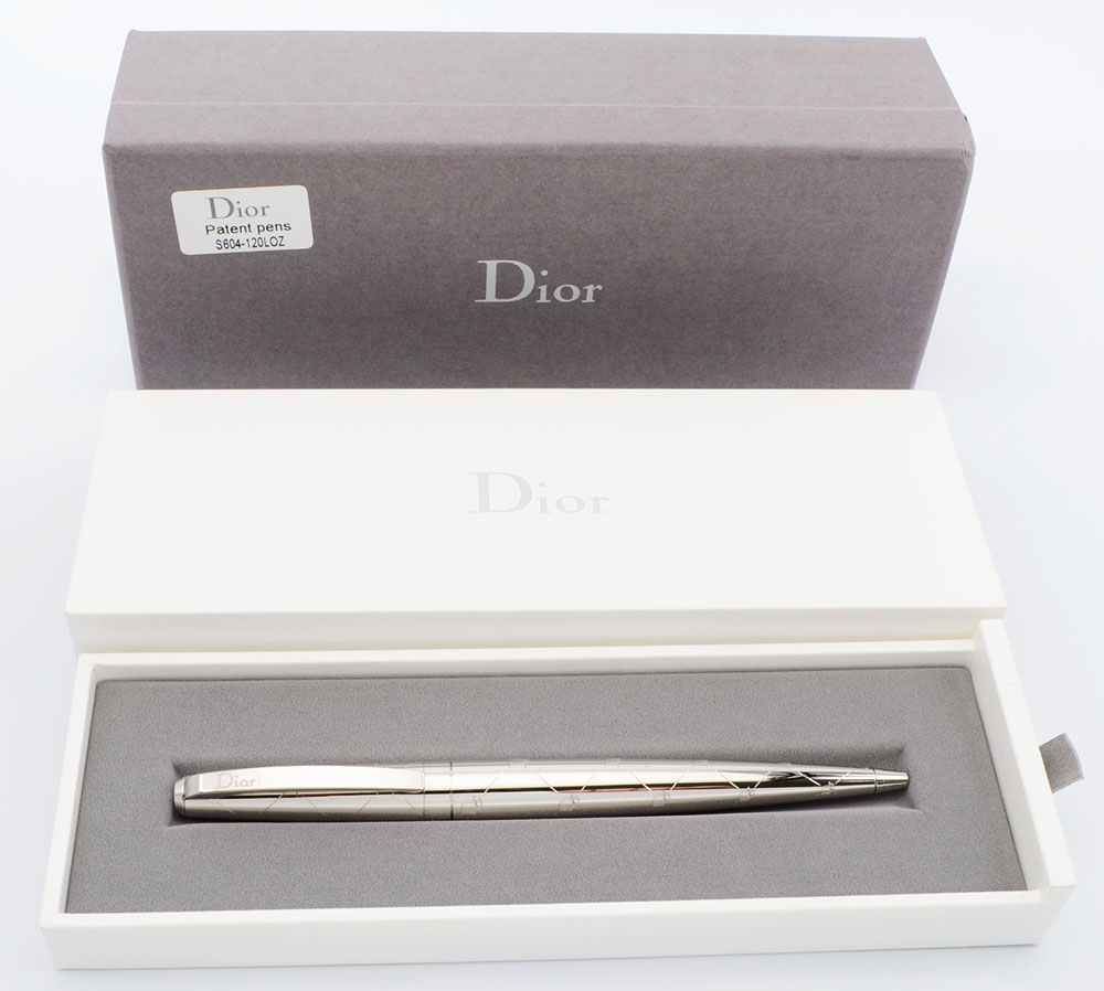 Christian Dior Logo Ballpoint Pen - Shiny Chrome (Excellent in Box